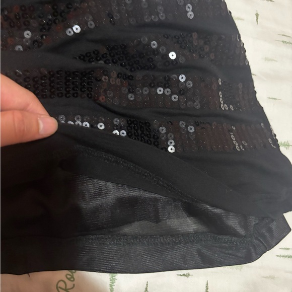 Black Sequin Striped Mini Dress - Picture 3 of 4